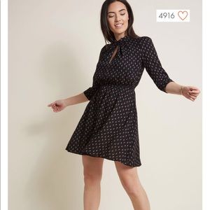 ModCloth black dress with small floral print
